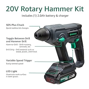 Denali by SKIL 20V Cordless Rotary Hammer Kit