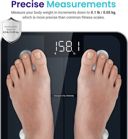 Smart Scale for Body Weight - Bluetooth Body Fat Scale with App - 13 Biometric Measurements