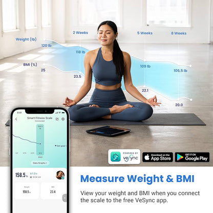 Smart Scale for Body Weight - Bluetooth Body Fat Scale with App - 13 Biometric Measurements