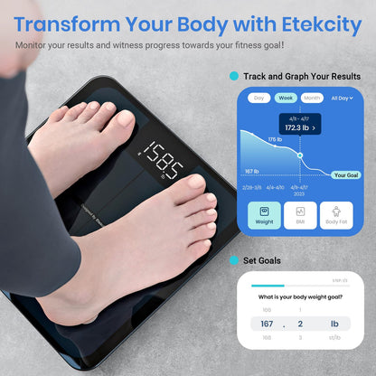Smart Scale for Body Weight - Bluetooth Body Fat Scale with App - 13 Biometric Measurements