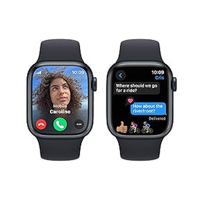 Apple Watch Series 9 [GPS + Cellular 41mm] Smartwatch with Midnight Aluminum Case with Midnight Sport Band M/L. Fitness Tracker, Blood Oxygen & ECG Apps, Always-On Retina Display