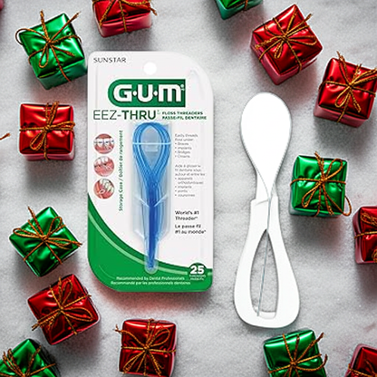 GUM - Floss Threaders, 25 Count, Blue