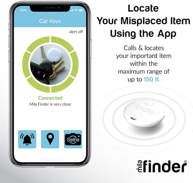 Mila Keychain Bluetooth Tracker Device Tag - Phone & Key Finder