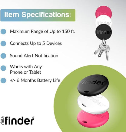 Bluetooth Key Finder - Smart Tracker Tag for Keys, Wallet, Bags & Phone Locator